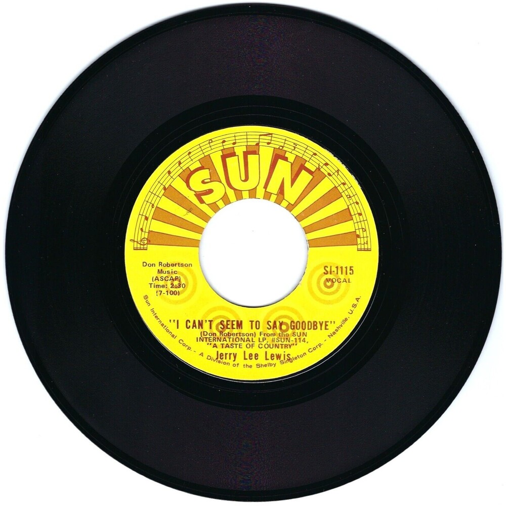 Jerry Lee Lewis 45 I Can't Seem To Say Goodbye / Good Night Irene on Sun EX
